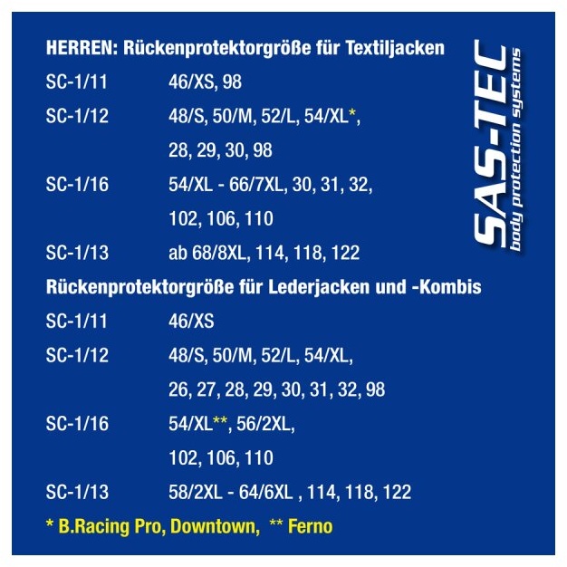 SAS-Tec Rückenprotektor SC-1/14 (350mm x 270mm)