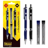 IDENA Druckbleistift-Set 0,5/0,7 mm 2 St. Blau/Schwarz