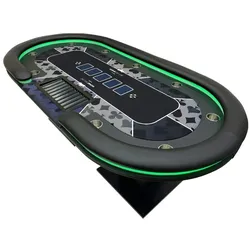 Home Deluxe GmbH HOME DELUXE LED Pokertisch FLUSH - 213 x 106 x 78 cm - mit LED Beleuchtung |Spielertisch Poker Tisch Casino