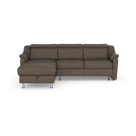 sit&more Ecksofa SIT & MORE "Freetown L-Form", grau (taupe), B:257cm H:84cm T:166cm, Sofas, Ecksofa, inklusive Kopfteilverstellung und komfortablem Federkern