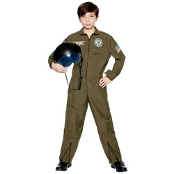 Underwraps Kostüm US Navy Top Gun Kampfpilot Kostüm für Kinder, Filmreifes Kostüm für den Elitepiloten-Nachwuchs der Navy braun 134-146