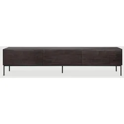 Ethnicraft Grooves Indoor TV Anrichte Teakholz Off Black - Schwarz