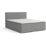 dein schlaf 24 BOXBETT LON III 160/200 in Cord Hellgrau H3 - Hellgrau