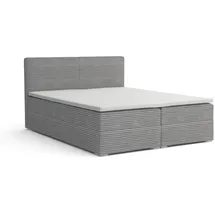 dein schlaf 24 BOXBETT LON III 160/200 in Cord Hellgrau H3 - Hellgrau