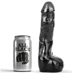 Realistischer gerippter schwarzer Dildo von 20 cm