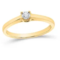 Stella-Jewellery Solitärring Verlobungsring 585er Gelbgold 0,15ct. Diamant SZ54 (inkl. Etui), mit Brillant 0,05ct. - Poliert goldfarben