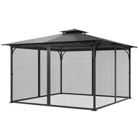 Vevor Moskitonetz für Pavillon 4 Stück 3,66 x 3,66 x 2,29 m Schwarz