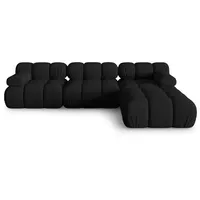 Micadoni Sofa Bellis, modular 4-Sitzer mit flachem Modul schwarz