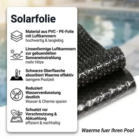 MuCoLa Pool-Abdeckplane Solarfolie schwarz 600 x 400 cm