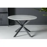 Esszimmertisch Küchentisch Tisch Jacky Spider Stahl Marmor weiß 130 cm x 76 cm