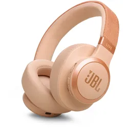 JBL wireless Kopfhörer "LIVE 770NC mit JBL Signature Sound und Surround Sound", beige, B:7,6cm H:9,3cm T:2,7cm, Kopfhörer, Kabelloser Over-Ear-Kopfhörer mit True Adaptive Noise Cancelling