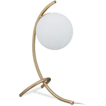 Relaxdays Tischlampe Kugel Gold/Weiß
