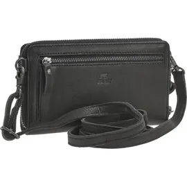 Bear Design Handytasche zum Umhängen Leder mit Geldbörse "Lilian" schwarz - Schwarz