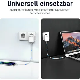 Ansmann USB C Ladegerät, Schnellladegerät USB Adapter, flaches Netzteil,