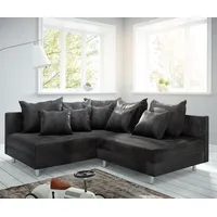 DELIFE Ecksofa Clovis Anthrazit Antik Optik Ottomane Links Modulsofa - Grau/Schwarz