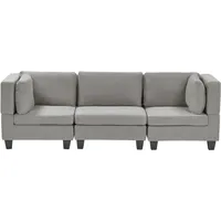 3-Sitzer Sofa Leinenoptik hellgrau UNSTAD