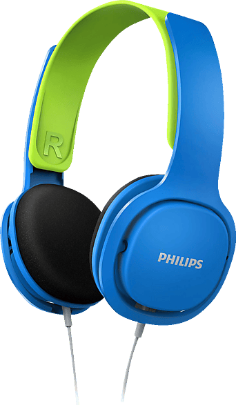 Philips SHK2000BL/00 Over Ear Kinder Kopfhörer, Farbige LED-Leuchten, 85dB Lautstärkebegrenzung, Geräuschisolierendes, Mit Weichen Ohrpolstern, Ergonomisches Stirnband (Blau)
