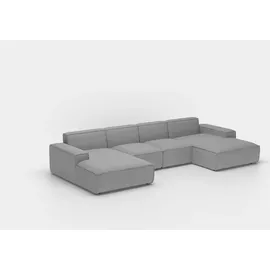 Fun Möbel Wohnlandschaft U-Form CELES XS in Stoff Scala Rose - Rosa