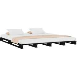 vidaXL Palettenbett Schwarz 120x200 cm Massivholz Kiefer