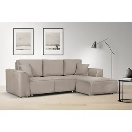 OTTO home Ecksofa OTTO HOME "BEATRICE optionale Schlafsofa mit Bettkasten, B/T/H: 265/170/86 cm", grau (taupe), B:265cm H:86cm T:170cm, 100% Polyester, Sofas, Ecksofa, L-Form, wahlweise auch mit Bettfunktion und Bettkasten