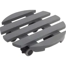 Metafranc Pflanzenroller Ø 300 mm - 60 kg Tragkraft - Kiefer-Platte - Grau - TPE-Rollen mit 2 Feststellern / Indoorroller / Blumenroller / Transporthilfe für Pflanzen / 825200