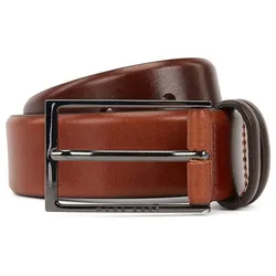 BOSS Herren Gürtel - Carmello, Echtleder, Dornschließe, Logo Braun 90 cm