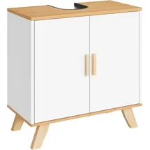 EUGAD Waschbeckenunterschrank 2 Fächer 60 x 60 x 30 cm Weiß