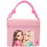 DEPESCHE 13156 TOPModel - Kosmetiktasche Beauty and Me, in Pink, mit Model Motiv und Glitzer, Kosmetikkoffer mit Tragegriff und Spiegel