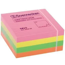 Soennecken Haftnotizwürfel 5815 75x75mm 400Blatt neonfarben