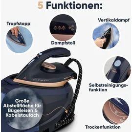 ProfiCare Dampfbügelstation PC-DBS 3127 blau-rosé