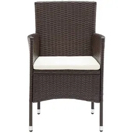 vidaXL Polyrattan Essstühle 53 x 58 x 84 cm braun 4 St.