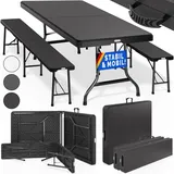 CASARIA Malmö Set 3-tlg. Tisch 180 x 75 x 73 cm schwarz klappbar