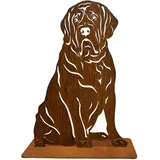 Terma Stahldesign Rost Hund Mastiff lebensgroß Metall Gartenfigur Handmade Germany wetterfest Gartendeko Tierfigur Grabdeko Geschenk