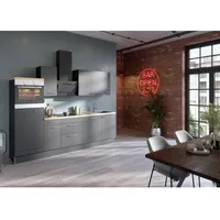 OPTIFIT Küchenzeile Optikoncept Ingvar ohne E-Geräte 270 cm Anthrazit