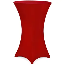 DEUBA Detex® Stehtischhusse Rot 60-65cm Verstärkter Fußbereich 30°C Waschbar Stehtisch Hussen Stretch Überzug Bezug Ø60 cm / bordeaux