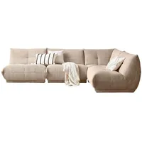 Livetastic Ecksofa, Taupe, Textil, 7-Sitzer, Ottomane rechts, L-Form, einzeln stellbar, 315x210 cm, Made in EU, Rücken echt, individuell planbar, Wohnzimmer, Sofas & Couches, Wohnlandschaften, Ecksofas
