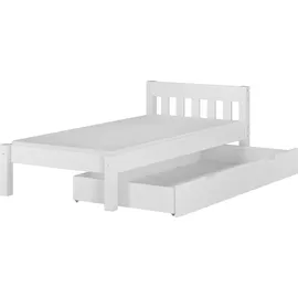 Erst-Holz Einzelbett V-60,38-09F 90 x 200 cm Kiefer massiv weiß