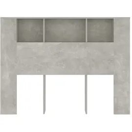 vidaXL Kopfteil mit Ablagen Betongrau 140x18,5x104,5 cm