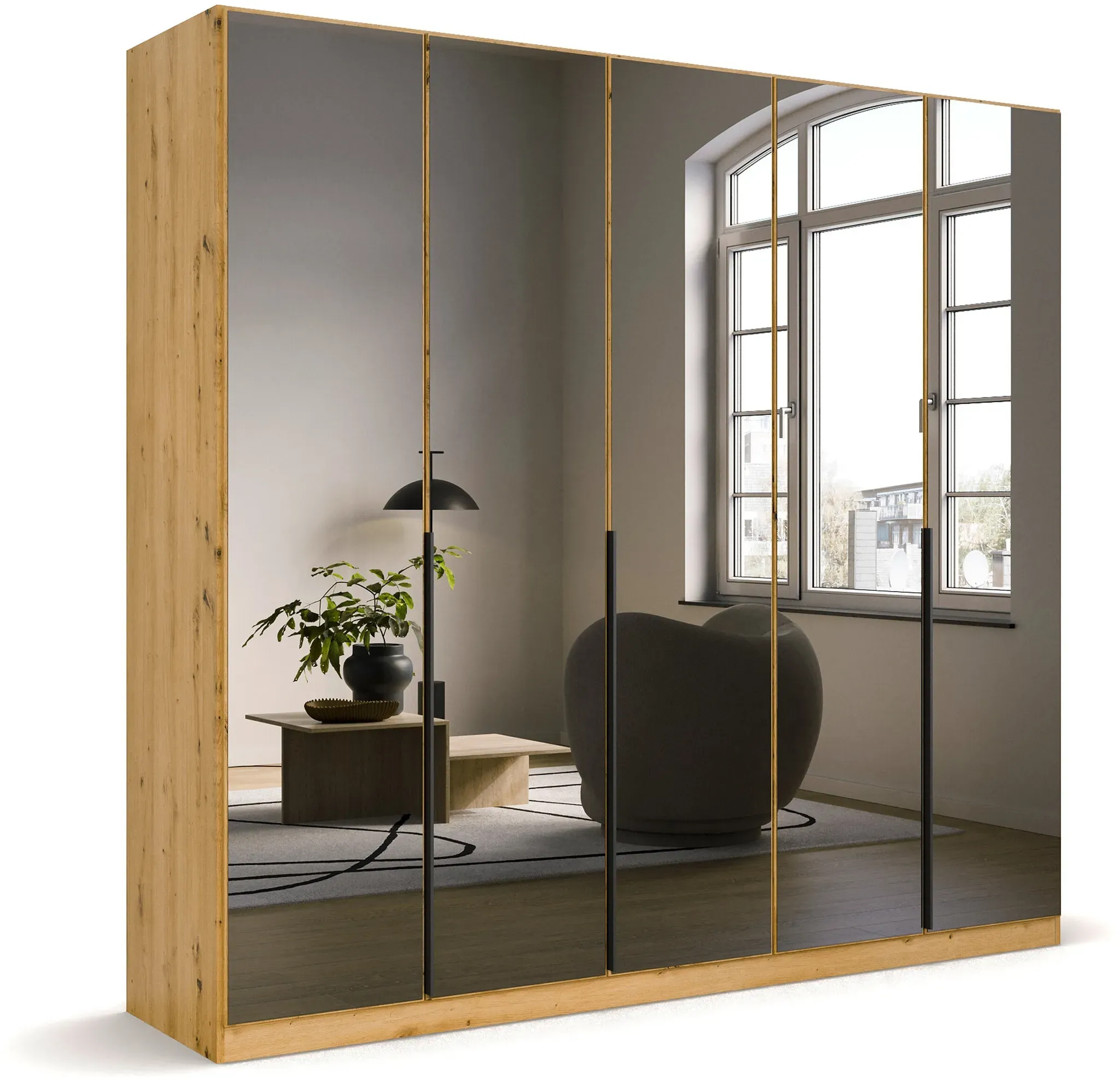 rauch Kleiderschrank »Skyla« - 226x54x226cm - braun - Holz / Holz