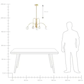 Beliani Forbes 6-flg. 60 cm rund gold/weiß