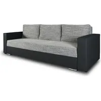 Schlafsofa Bird - Sofa mit Schlaffunktion und Bettkasten, Klappsofa, Schlafcouch mit Chromfüße, Couch, Couchgarnitur, Sofagarnitur (Schwarz + Gra... - Schwarz/Grau