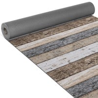 Küchenläufer Teppich Läufer gewebt Muster Holz Braun 65x200cm Viele Größen / Muster