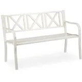 Relaxdays Gartenbank 80,5 x 127 x 63 cm Weiß-Bronze