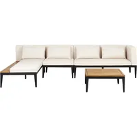 Beliani Lounge Set 2-Teilig Rechts Hellbraun zertifiziertes Akazienholz u.