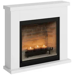 TAGU Frode Premium Kamin weiß mit Candle Fire exklusiven Duft „Crackling Fire Soundmodul“