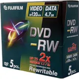 Fujifilm P10DVMGE02A - Fuji DVD-RW Jewel CASE 5 Pack 4.7GB 2X