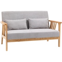 Zweisitzer 2-Sitzer Sofa, Doppelsofa mit Armlehne, Loveseat mit Samtoptik, Grau
