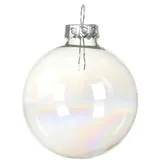 Kaemingk Weihnachtskugeln Glas 6cm x 10 Stück - glänzend Christbaumkugeln Weihnachtsbaumkugeln Christbaumschmuck Weihnachtsbaumschmuck Deko Transparent irisierend