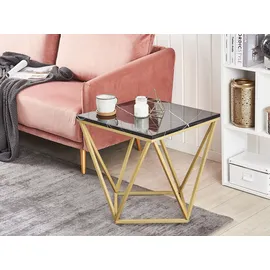 Beliani Beistelltisch Malibu Schwarz / Gold