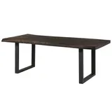 MASSIVMOEBEL24.DE MASSIVMOEBEL24 Baumtisch Mango 200x100x77 grau lackiert / U-Beine anthrazit matt FREEFORM 5 - Grau